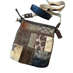 COACH VINTAGE~LIMITED EDITION Patchwork Animal Print Crossbody Messenger Bag